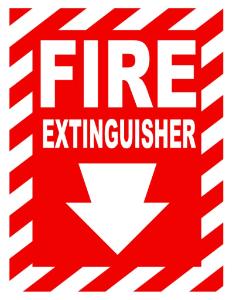ZING Green Safety Eco Safety Sign, Fire Extinguisher w/Arrow