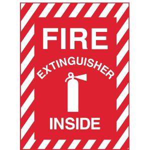 ZING Green Safety Eco Safety Sign, Fire Extinguisher Inside w/Picto