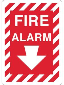 ZING Green Safety Eco Safety Sign, Fire Alarm w/Arrow