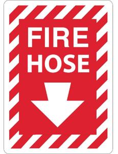 ZING Green Safety Eco Safety Sign, Fire Hose w/Arrow