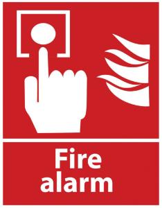 ZING Green Safety Eco Safety Sign, Fire Alarm w/Picto