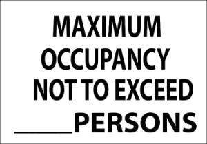 ZING Green Safety Eco Safety Sign, Maximum Occupancy Not to Exceed