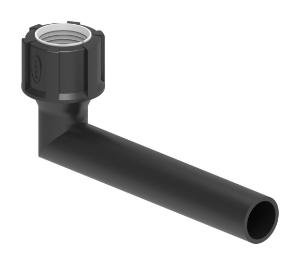 Connector pipe, angled, length 200 mm