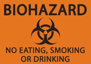 ZING Green Safety Eco Safety Sign, BioHazard No Eating, Smoking or Drinking