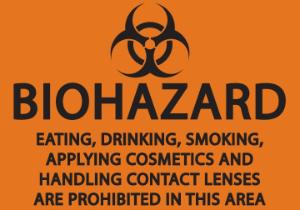 ZING Green Safety Eco Safety Sign, BioHazard No Eating, Smoking, Drinking Sign, Applying