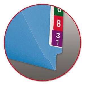 Blue file folders, straight cut