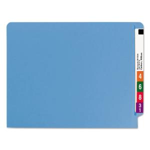 Blue file folders, straight cut