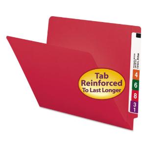 Red file folders, straight cut