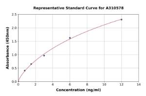 Representative standard curve for Human GDNF ELISA kit (A310578)