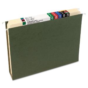 Hanging file folders, letter, green, 25/box