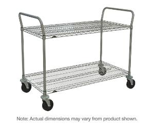 Sp series utility cart with 2 brite wire shelves