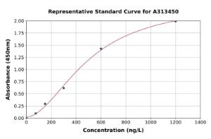 Representative standard curve for mouse SHC ELISA kit (A313450)