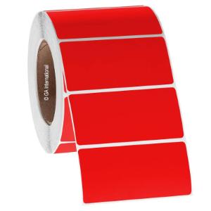 Paper labels for direct thermal printers, red