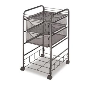 Safco® Onyx™ Mesh Mobile File with Four Supply Drawers