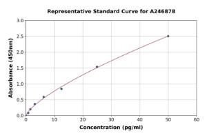 Representative standard curve for Human beta 1 Adrenergic Receptor Autoantibody ELISA kit (A246878)