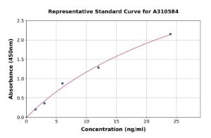 Representative standard curve for Human CD13 ELISA kit (A310584)