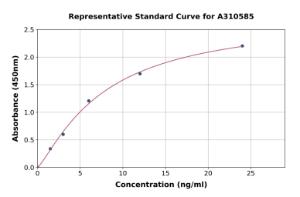 Representative standard curve for Mouse SFRP2 ELISA kit (A310585)