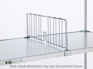Super erecta 8" high shelf divider for solid shelves, stainless