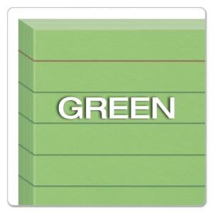 Card index ruled, green