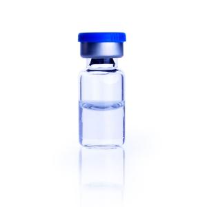 Clear sterile vial, µltra pure sterile serum stopper, blue seal