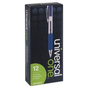 Universal® Clear Barrel Retractable Gel Ink Roller Ball Pen