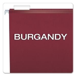 Hanging folders, kraft, letter, burgundy, 25/box