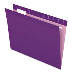Hanging file folders, kraft, letter, violet, 25/box