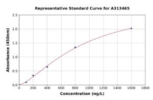 Representative standard curve for human Laminin alpha 4/LAMA4 ELISA kit (A313465)