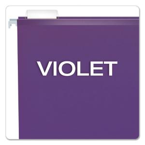 Hanging file folders, kraft, letter, violet, 25/box