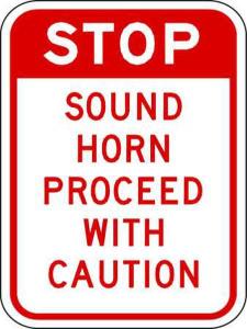 ZING Green Safety Eco Traffic Sign, Stop Sound Horn
