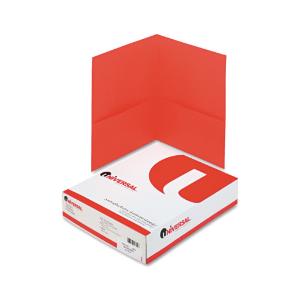 Universal® Two-Pocket Portfolios with Leatherette Covers