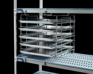 Adjustable slide system for metromax Q industrial plastic shelving