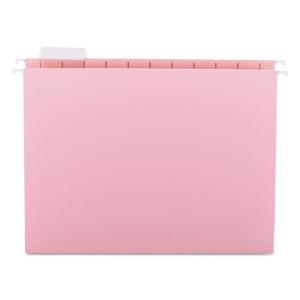 Folder, 1/5 tab, 11 point stock, letter, pink, 25/box