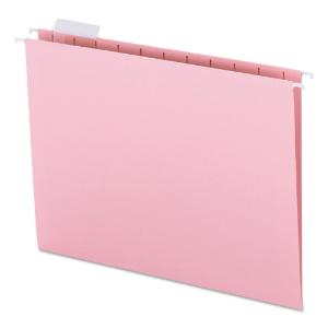 Folder, 1/5 tab, 11 point stock, letter, pink, 25/box