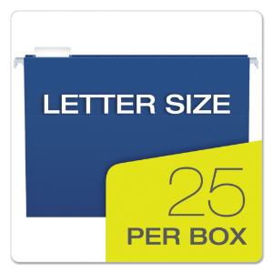 Folder, 1/5 tab, letter, navy, 25/box