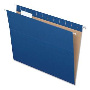 Folder, 1/5 tab, letter, navy, 25/box