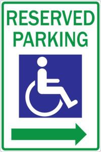 ZING Green Safety Eco Parking Sign Reserved Handicap Parking with Arrow