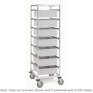 5m single-bay tote rack resilient rubber casters