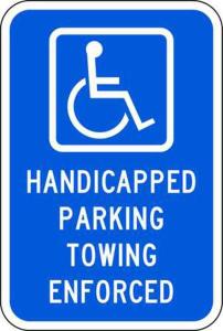 ZING Green Safety Eco Parking Sign Handicapped Parking Towing
