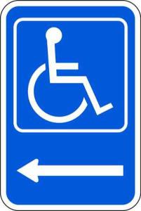 ZING Green Safety Eco Parking Sign, Handicapped, Left Arrow