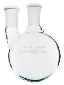 Flasks, Heavy Wall, Round Bottom, 2-Necks, Chemglass