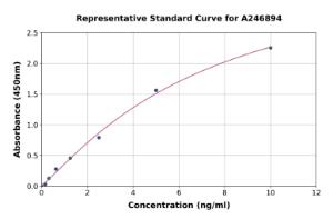 Representative standard curve for Human SCUBE3 ELISA kit (A246894)