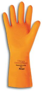 Orange Heavyweight Natural Rubber Latex Gloves Ansell