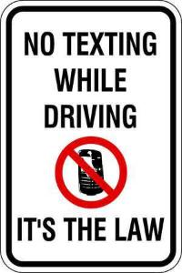 ZING Green Safety Eco Traffic Sign No Texting While Driving