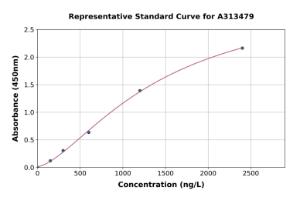 Representative standard curve for human DHCR7 ELISA kit (A313479)