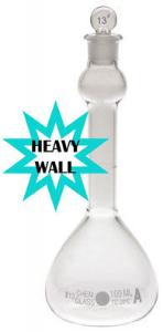 Volumetric Heavy Wall Flasks with Glass Stopper, Class A, Chemglass
