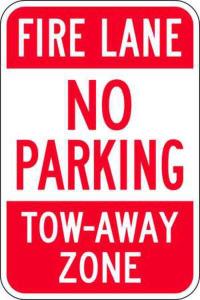 ZING Green Safety Eco Parking Sign, Fire Lane No Parking