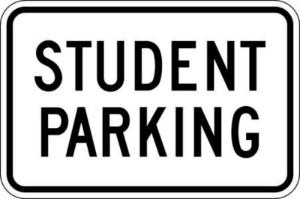 ZING Green Safety Eco Parking Sign, Student Parking