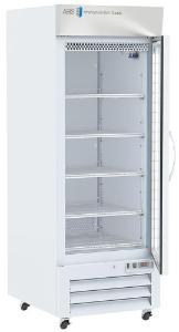 Standard pharmacy refrigerator, upright with glass door, 26 CF