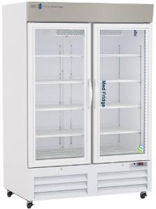 Standard pharmacy refrigerator, upright with glass doors, 49 CF